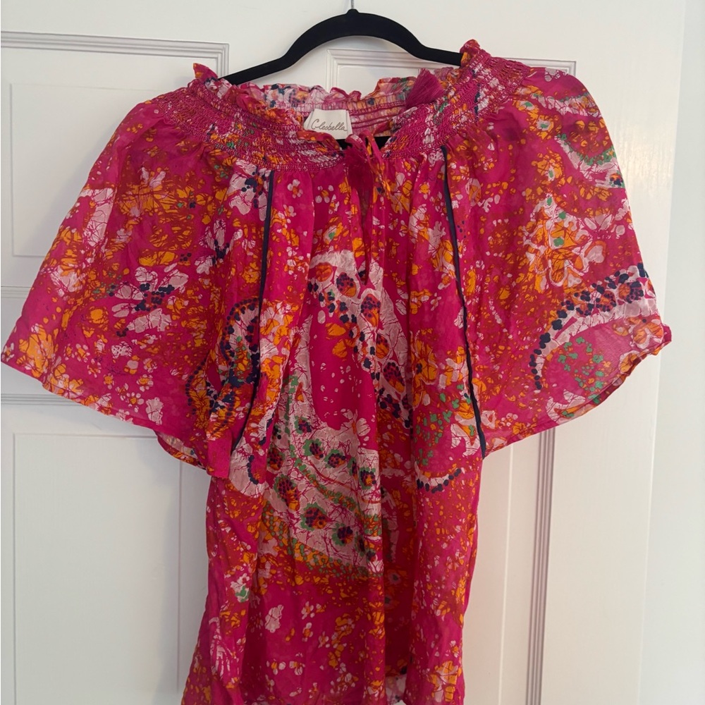 Cleobella Vibrant Pink Floral Blouse